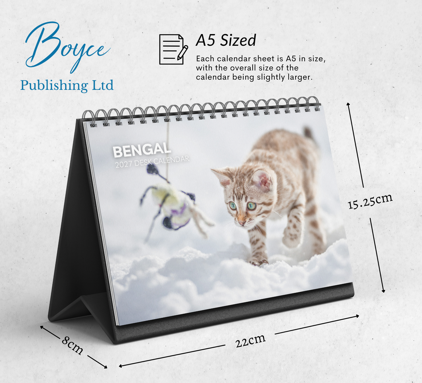 Bengal Cat Desk Calendar 2027-2028