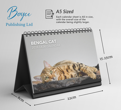 Bengal Cat Desk Calendar 2026-2027