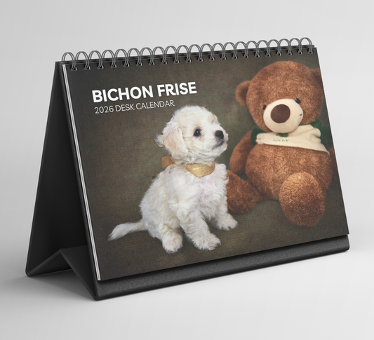 Bichon Frise Desk Calendar 2026-2027