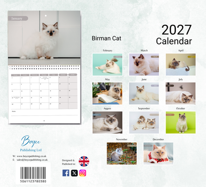 Birman Cat Calendar 2027