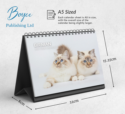 Birman Cat Desk Calendar 2027-2028