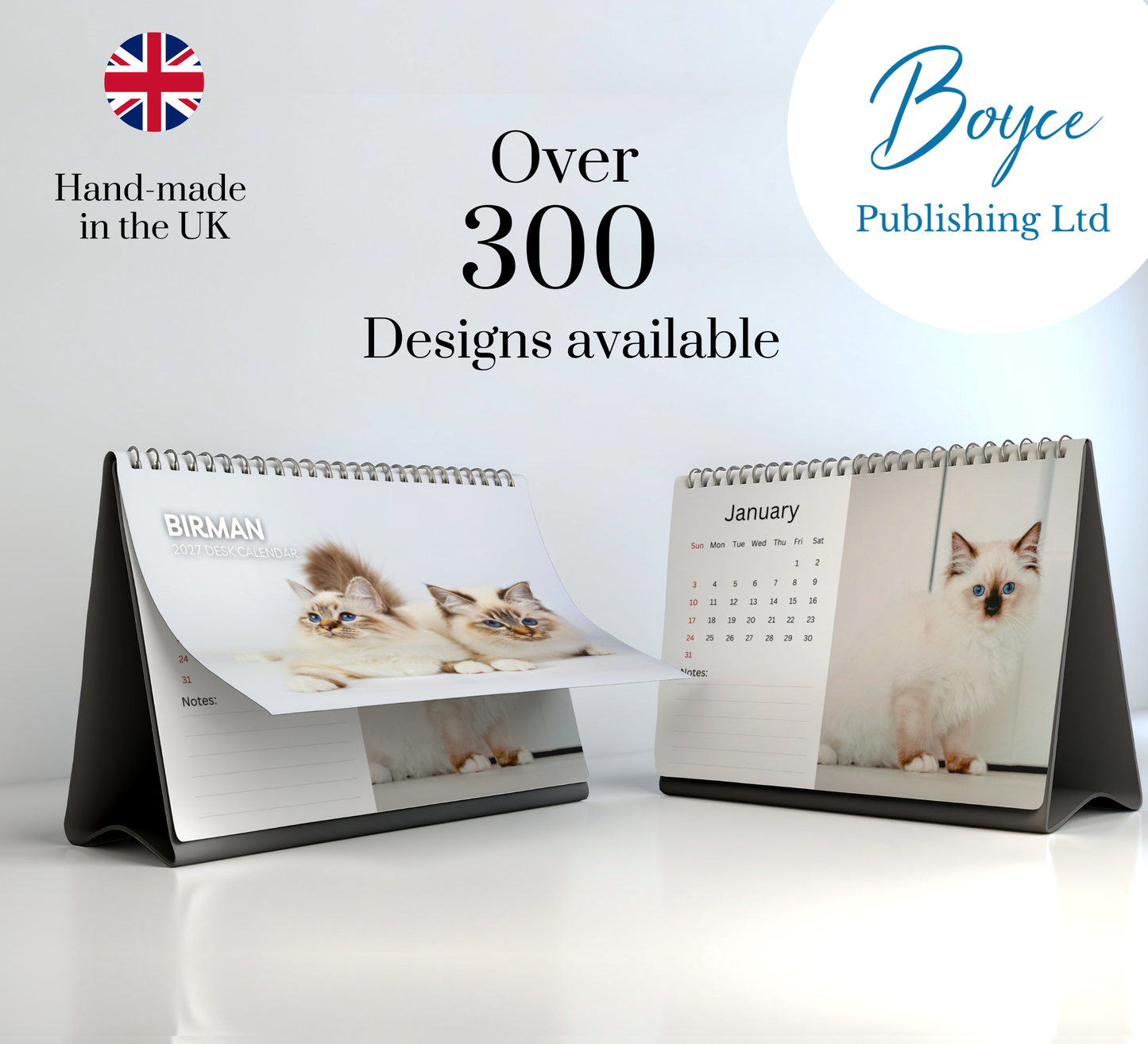 Birman Cat Desk Calendar 2027-2028
