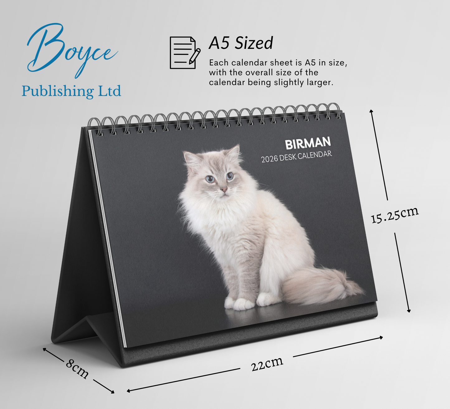 Birman Cat Desk Calendar 2026-2027