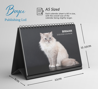 Birman Cat Desk Calendar 2026-2027