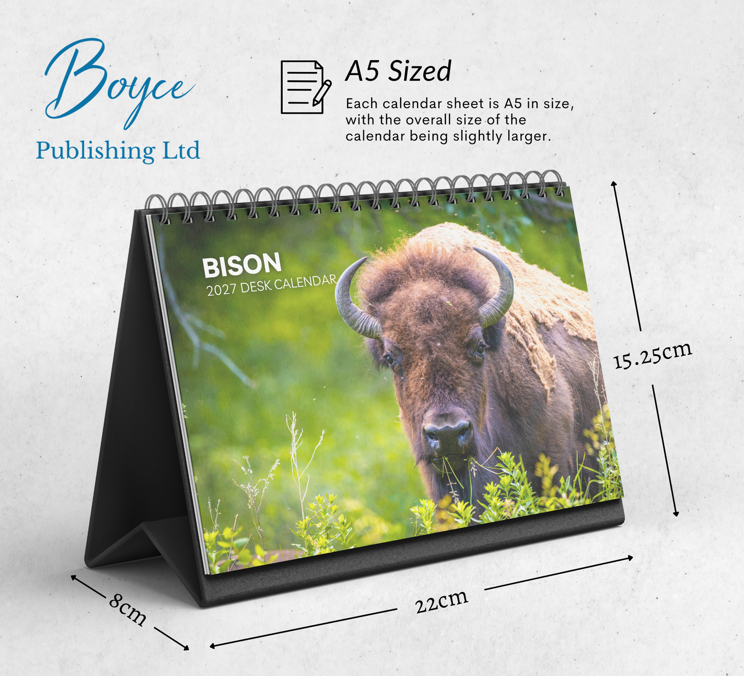 Bison Desk Calendar 2027-2028