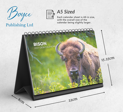 Bison Desk Calendar 2027-2028