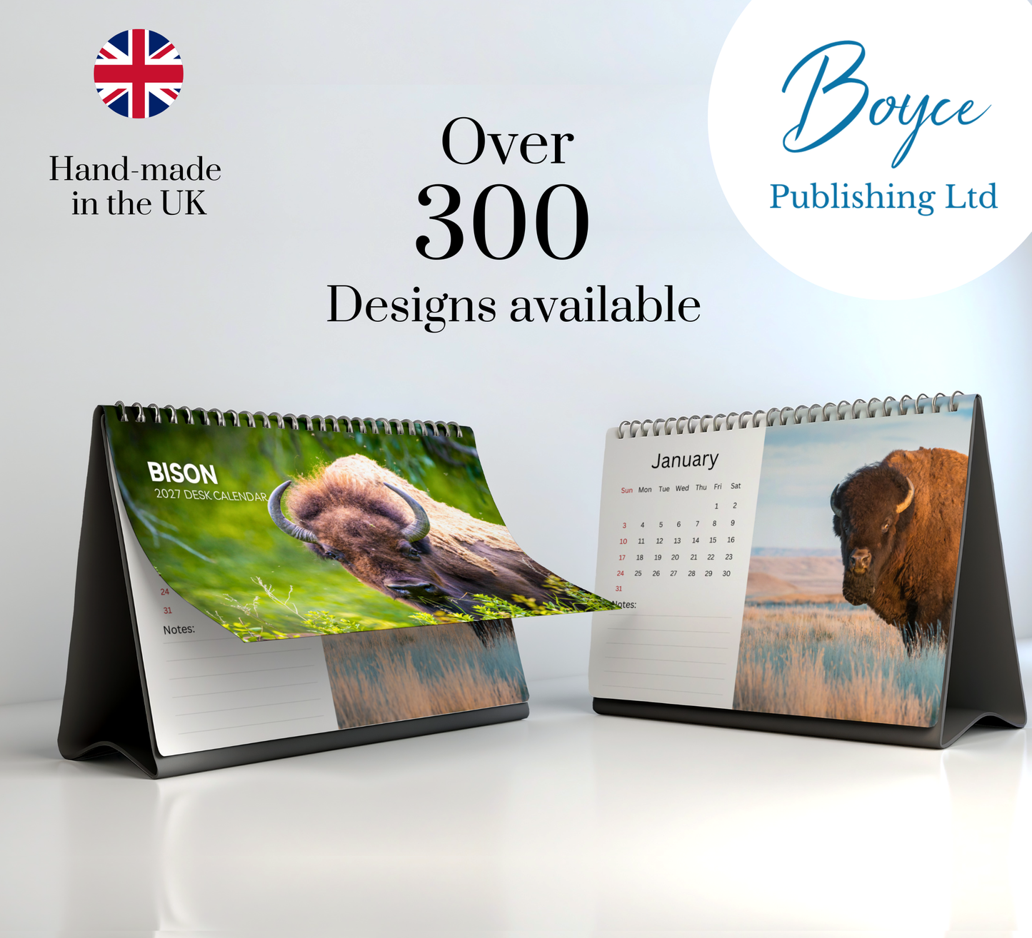 Bison Desk Calendar 2027-2028