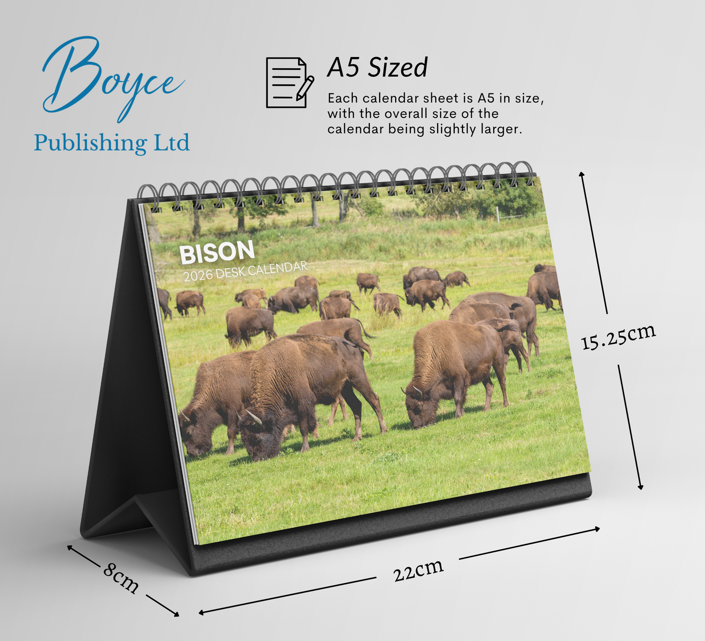 Bison Desk Calendar 2026-2027