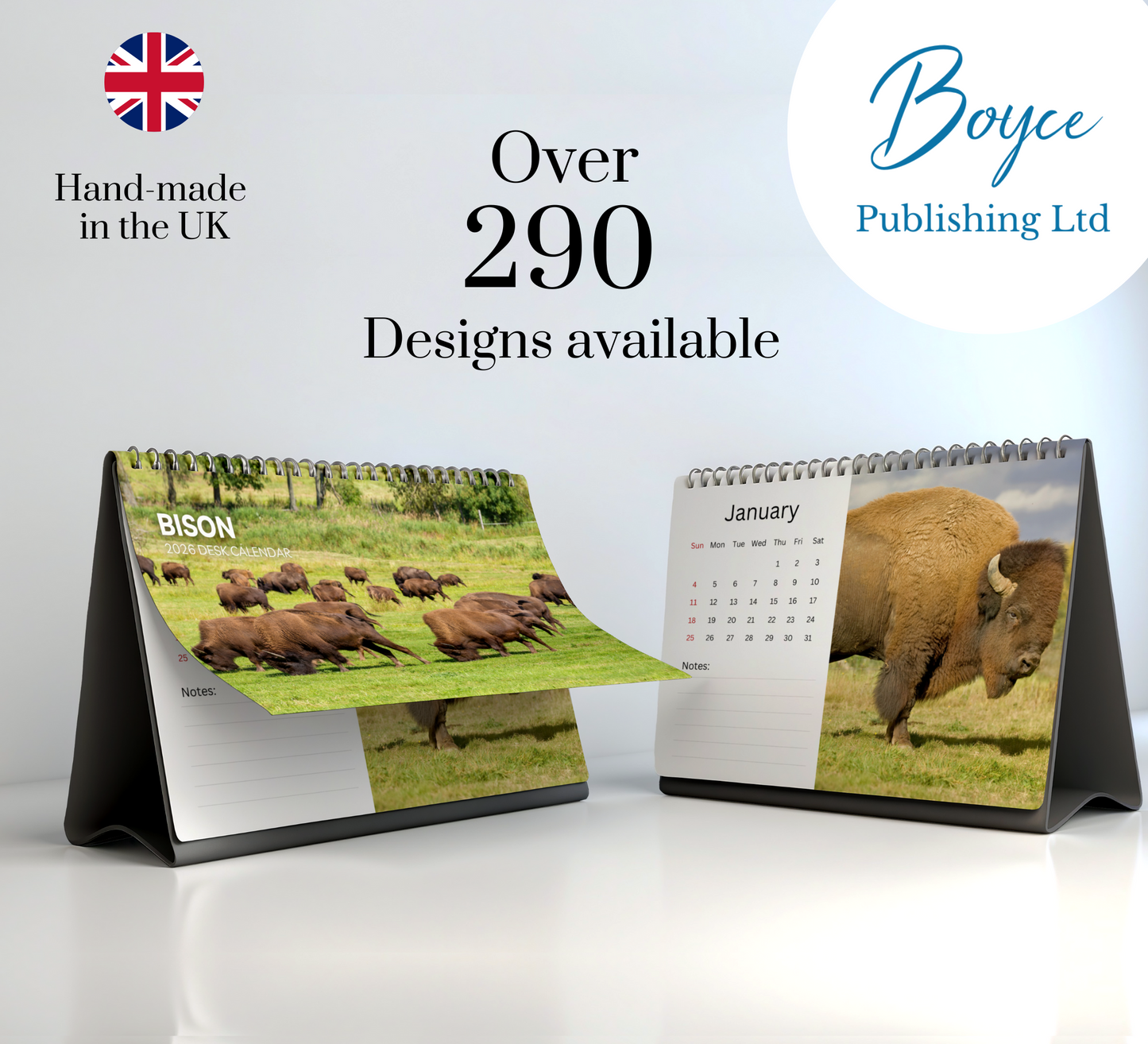 Bison Desk Calendar 2026-2027
