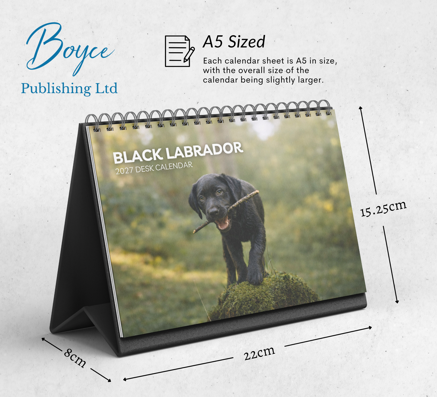 Black Labrador Desk Calendar 2027-2028