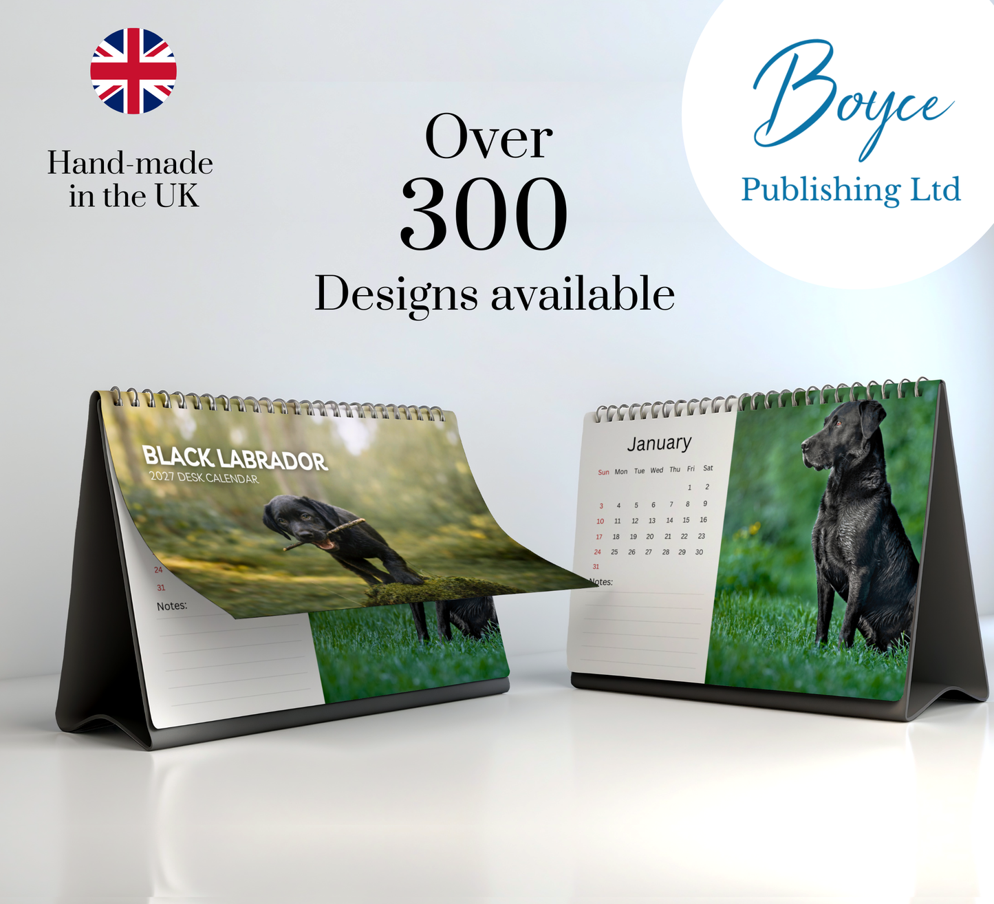Black Labrador Desk Calendar 2027-2028