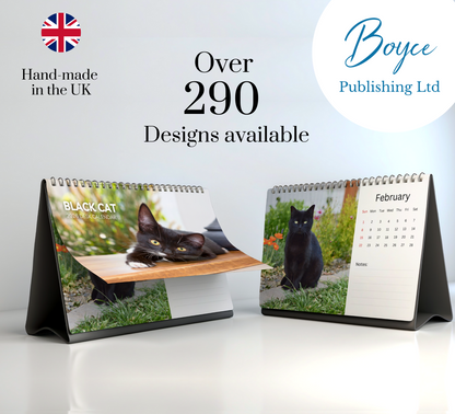Black Cat Desk Calendar 2026-2027