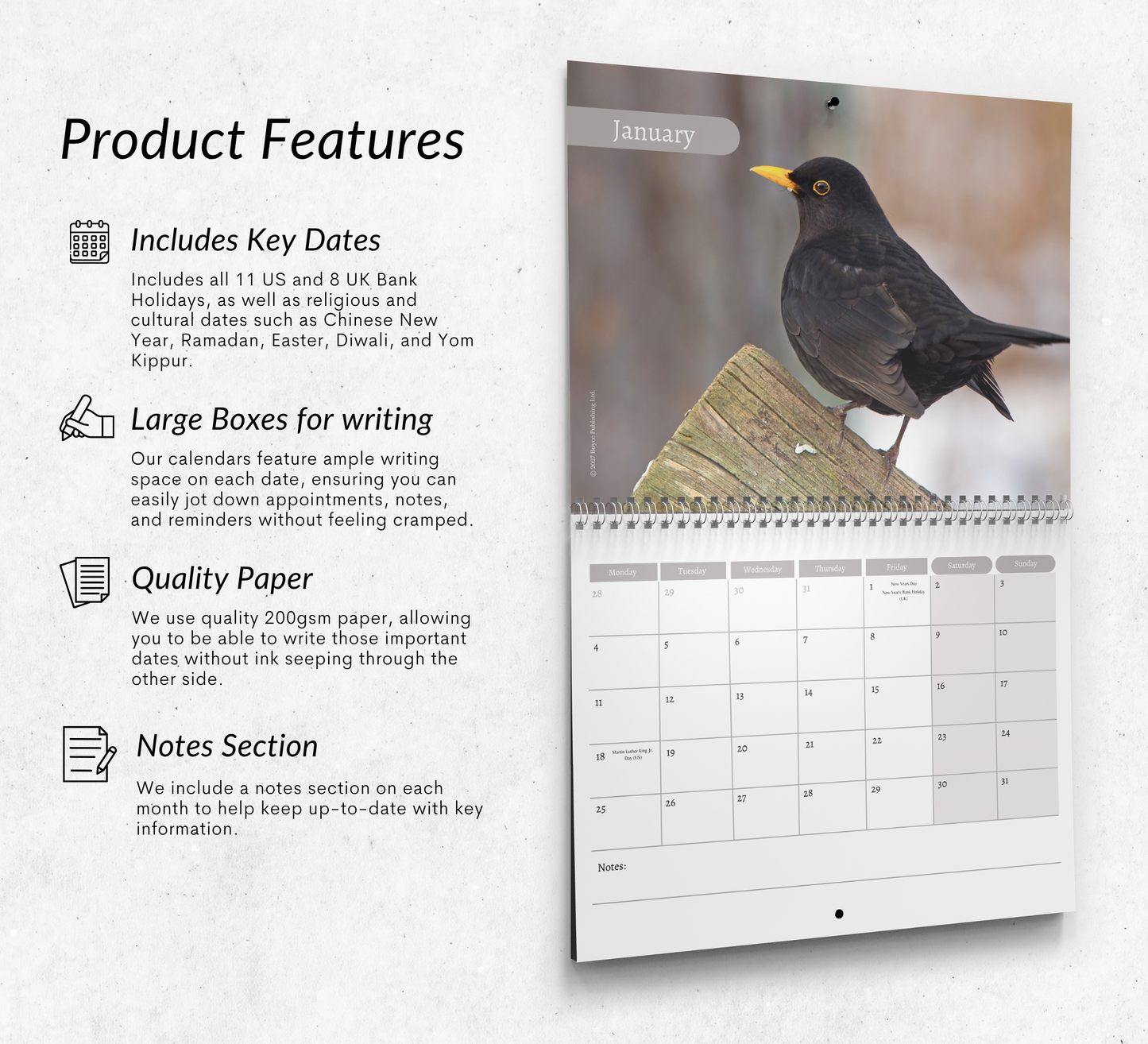 Blackbird Calendar 2027