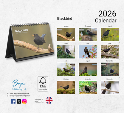 Blackbird Desk Calendar 2026-2027