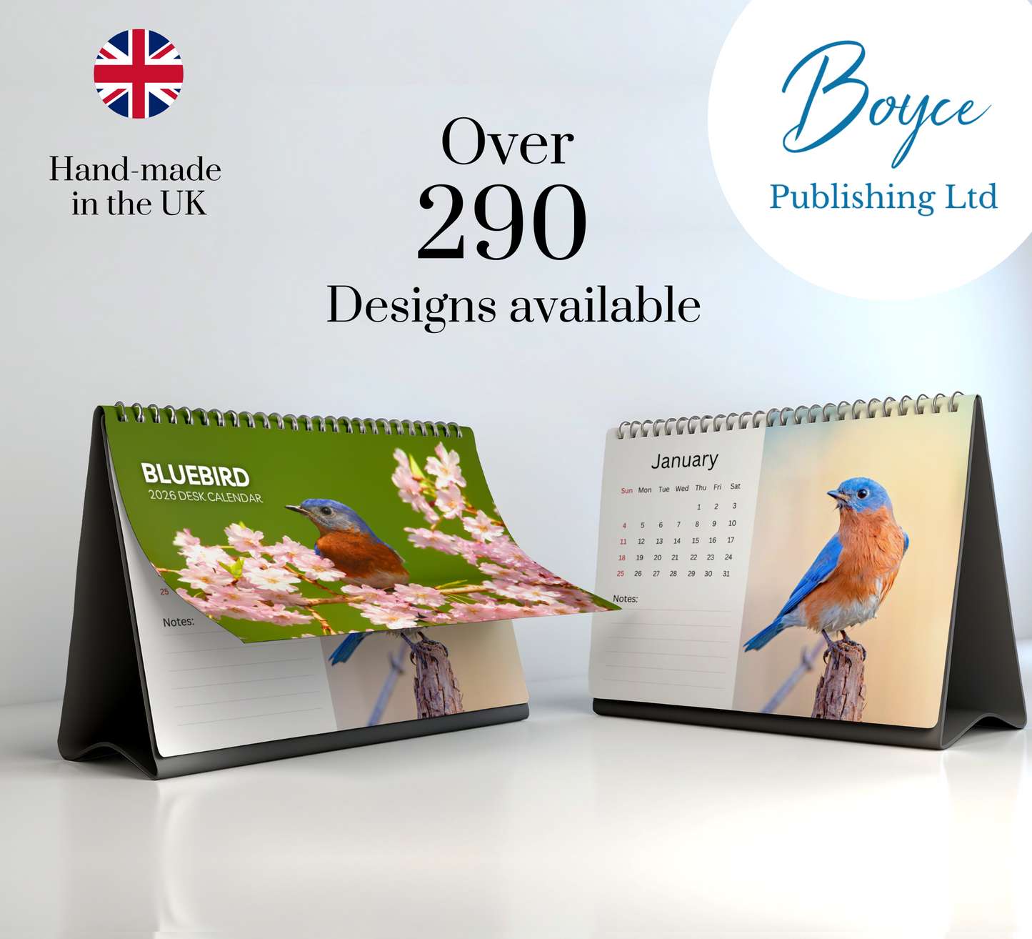 Bluebird Desk Calendar 2026-2027