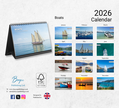 Boats Desk Calendar 2026-2027