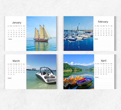 Boats Desk Calendar 2026-2027