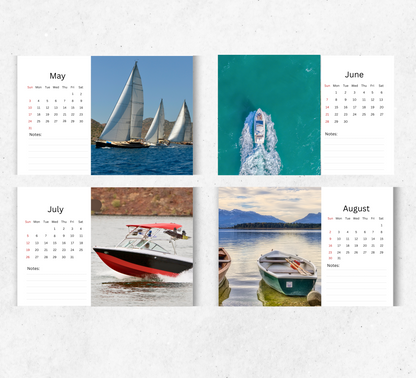 Boats Desk Calendar 2026-2027