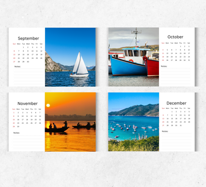 Boats Desk Calendar 2026-2027