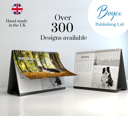Border Collie Desk Calendar 2027-2028