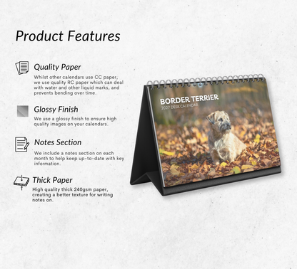 Border Terrier Desk Calendar 2027-2028