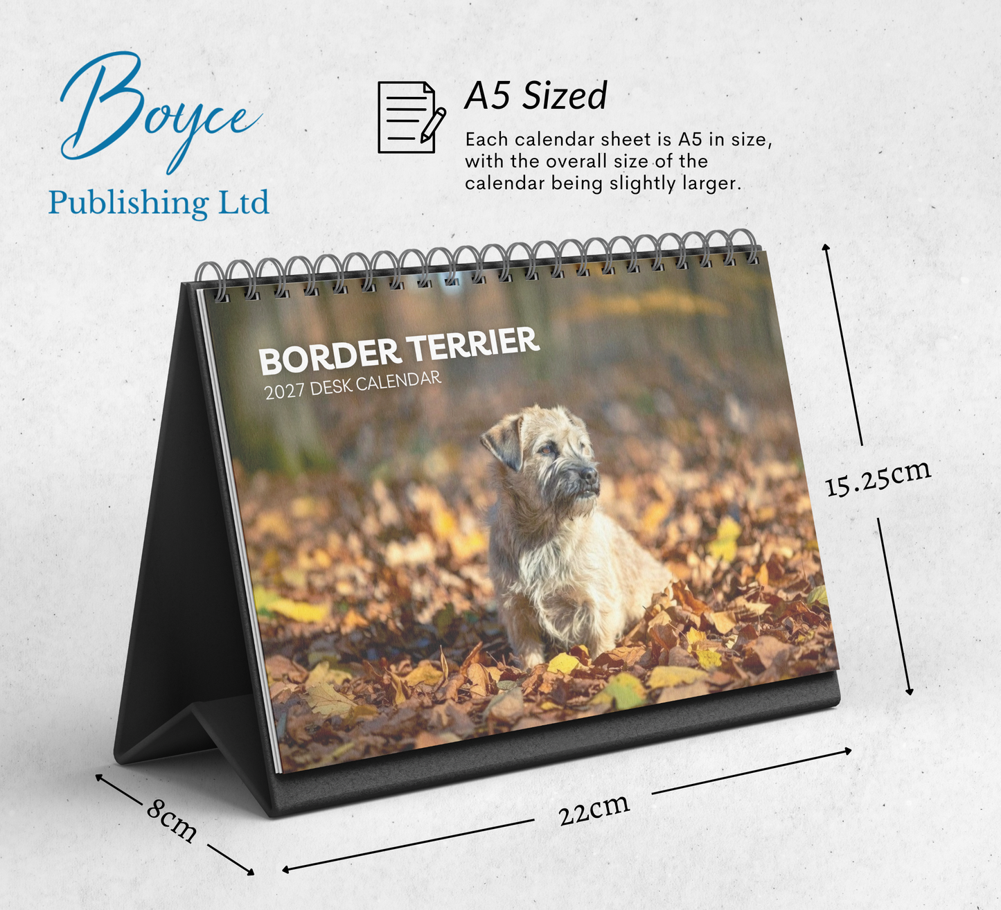 Border Terrier Desk Calendar 2027-2028