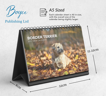 Border Terrier Desk Calendar 2027-2028