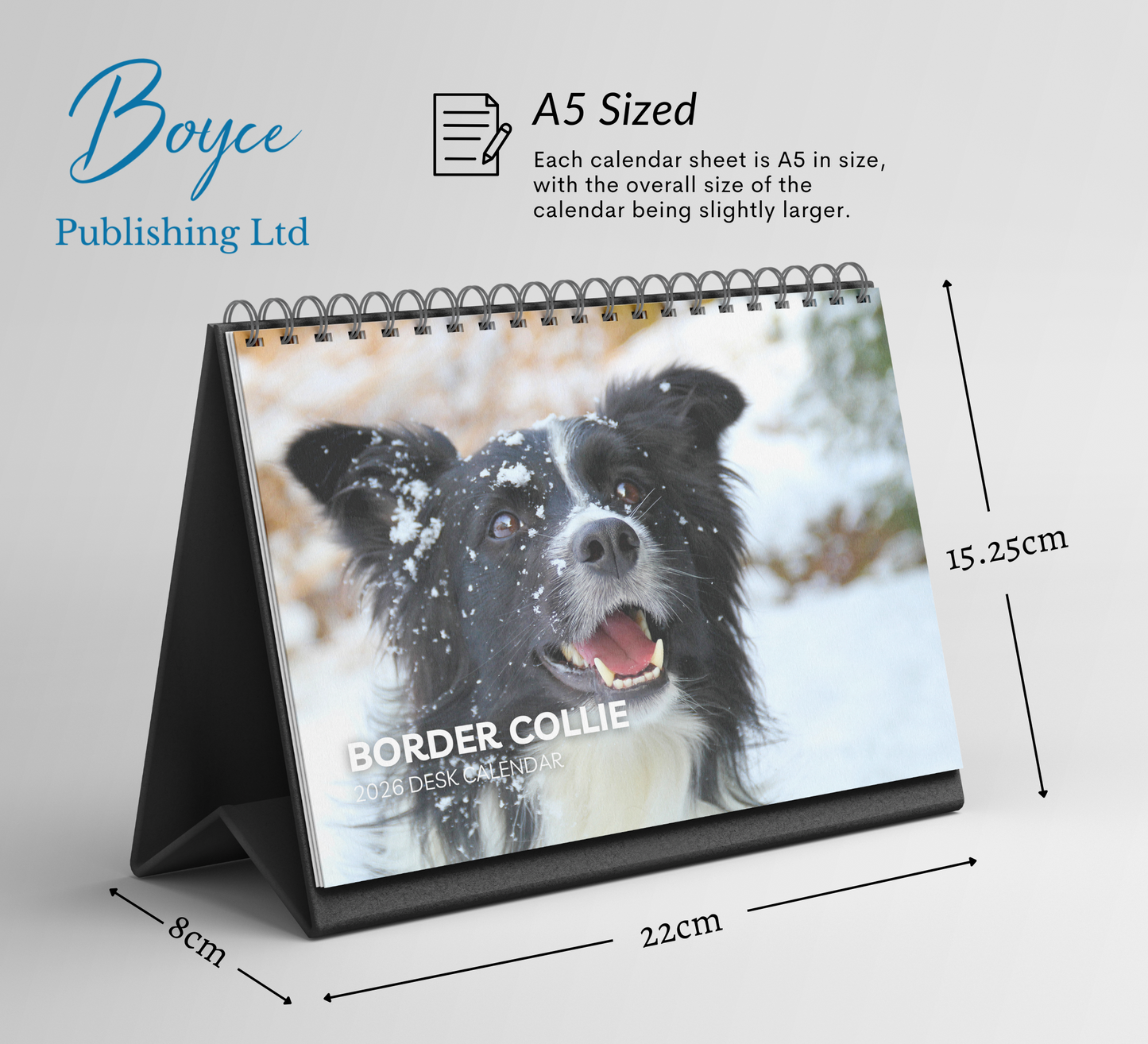 Border Collie Desk Calendar 2026-2027