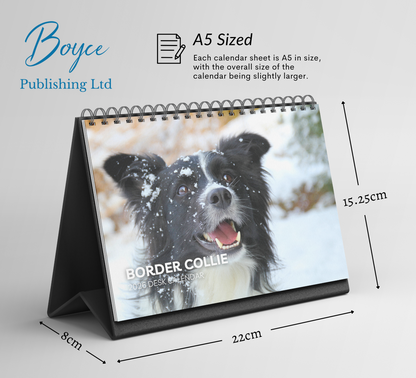 Border Collie Desk Calendar 2026-2027