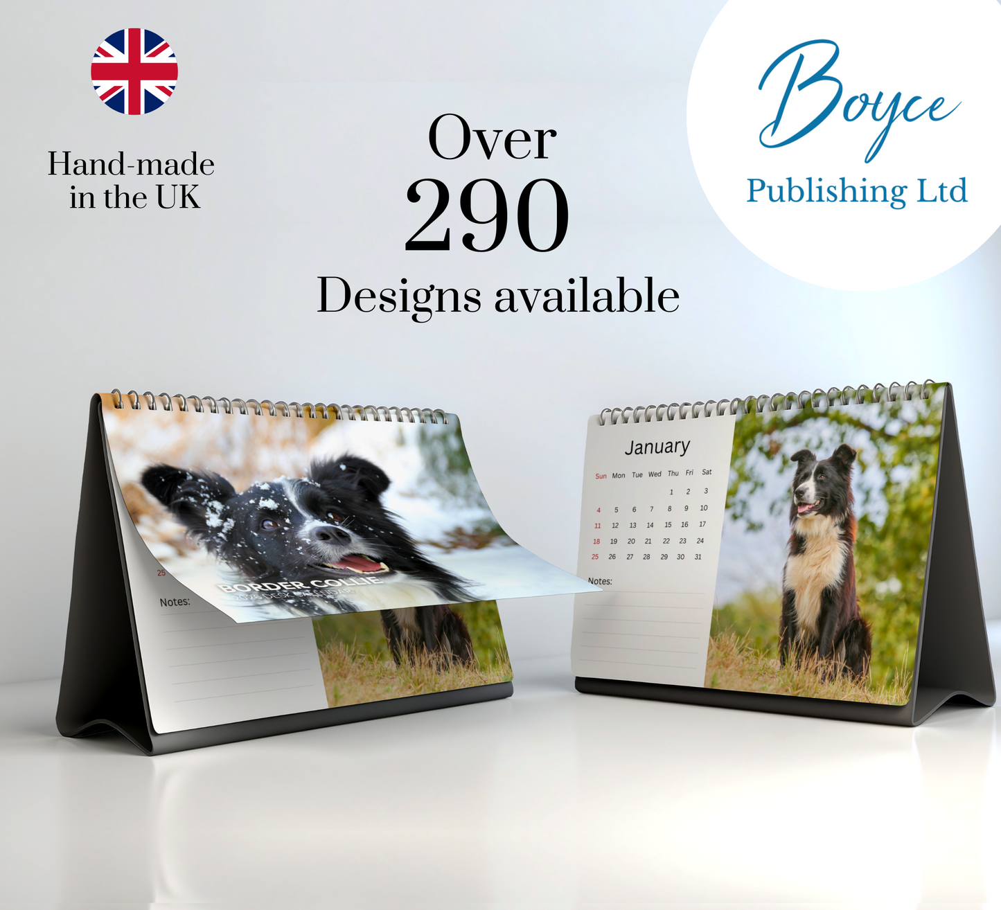 Border Collie Desk Calendar 2026-2027