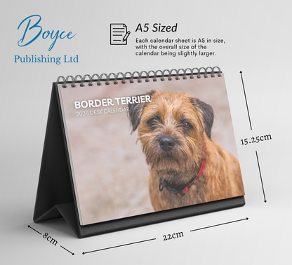 Border Terrier Desk Calendar 2026-2027