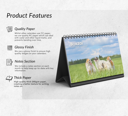 Borzoi Desk Calendar 2027-2028