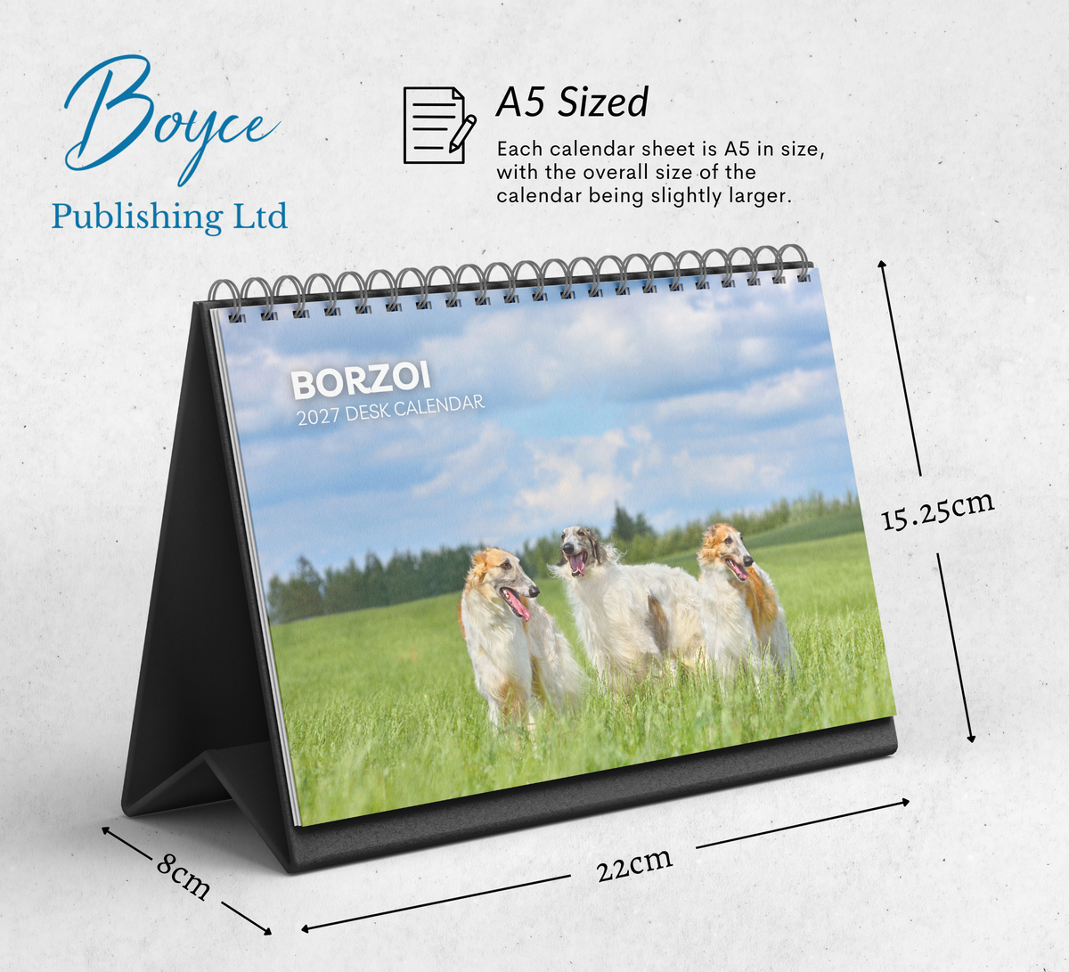 Borzoi Desk Calendar 2027-2028