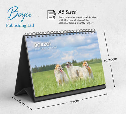 Borzoi Desk Calendar 2027-2028