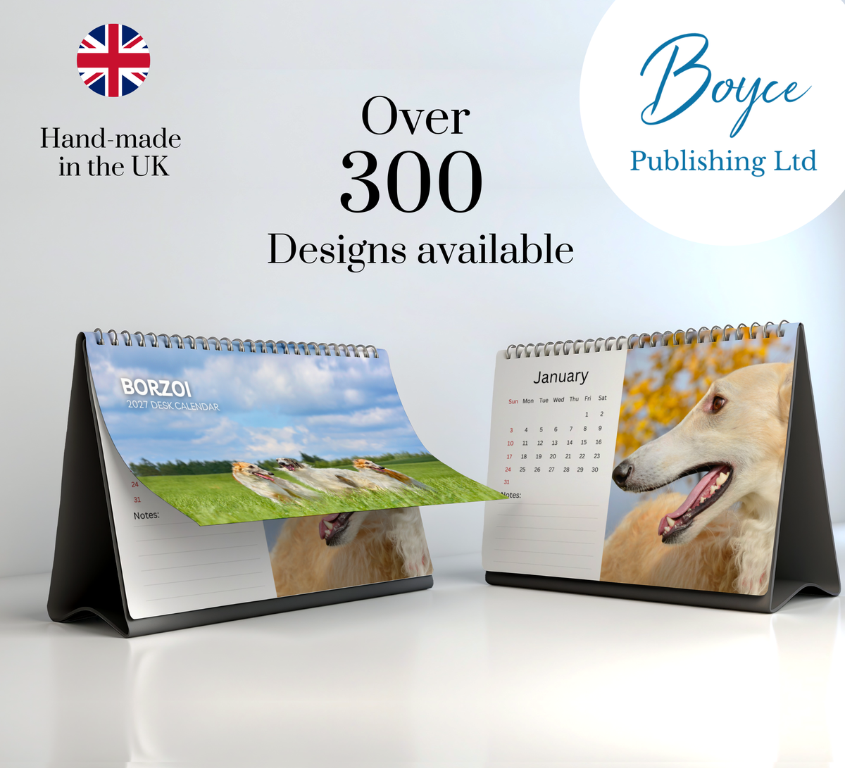 Borzoi Desk Calendar 2027-2028