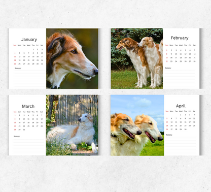 Borzoi Desk Calendar 2026-2027