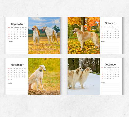 Borzoi Desk Calendar 2026-2027