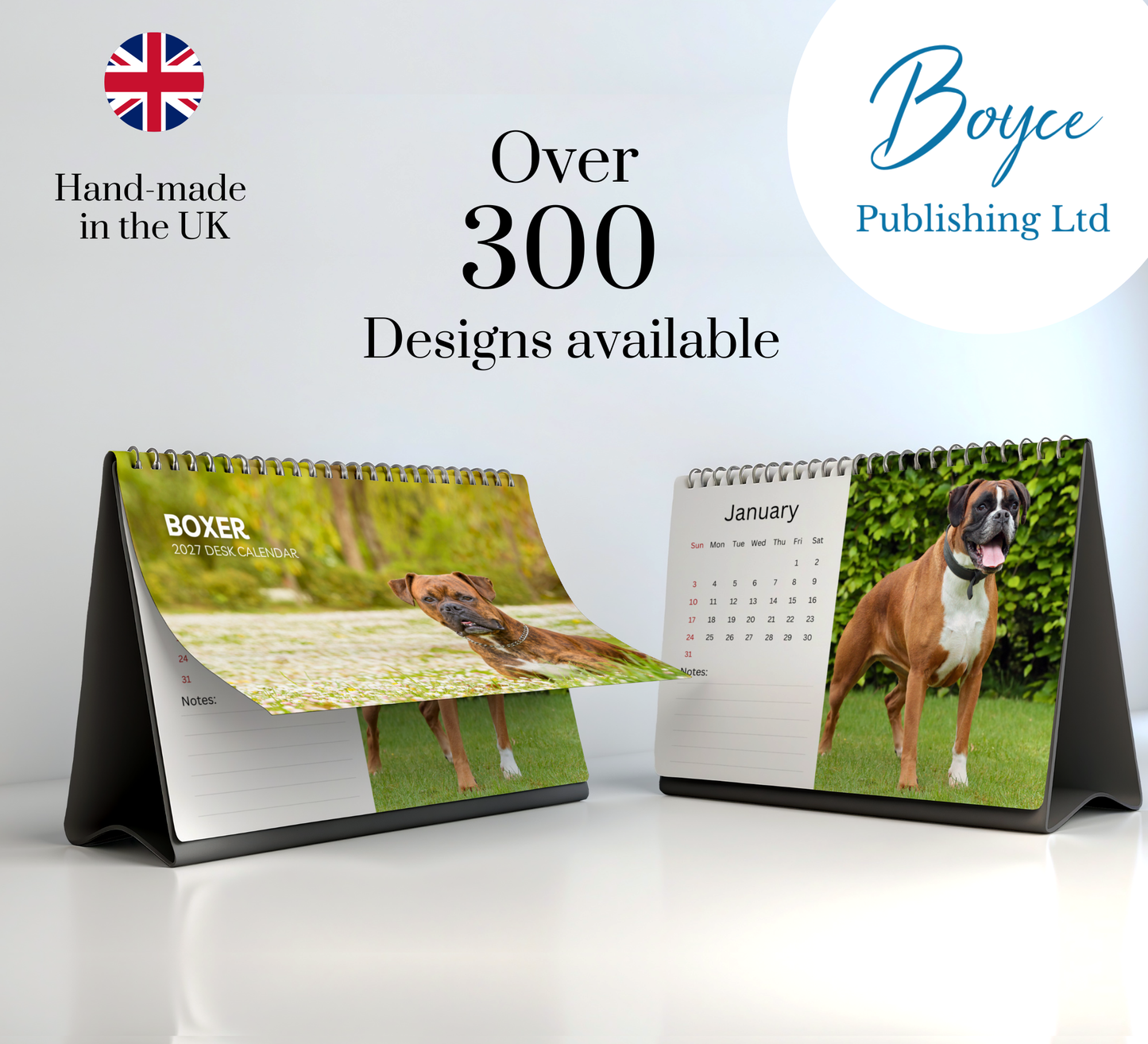 Boxer Dog Desk Calendar 2027-2028