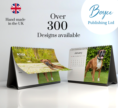 Boxer Dog Desk Calendar 2027-2028