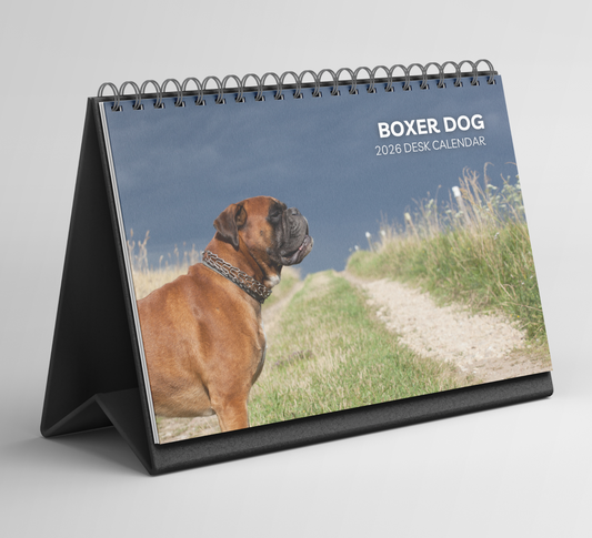 Boxer Dog Desk Calendar 2026-2027
