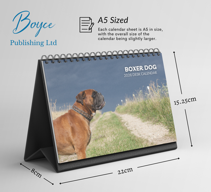 Boxer Dog Desk Calendar 2026-2027
