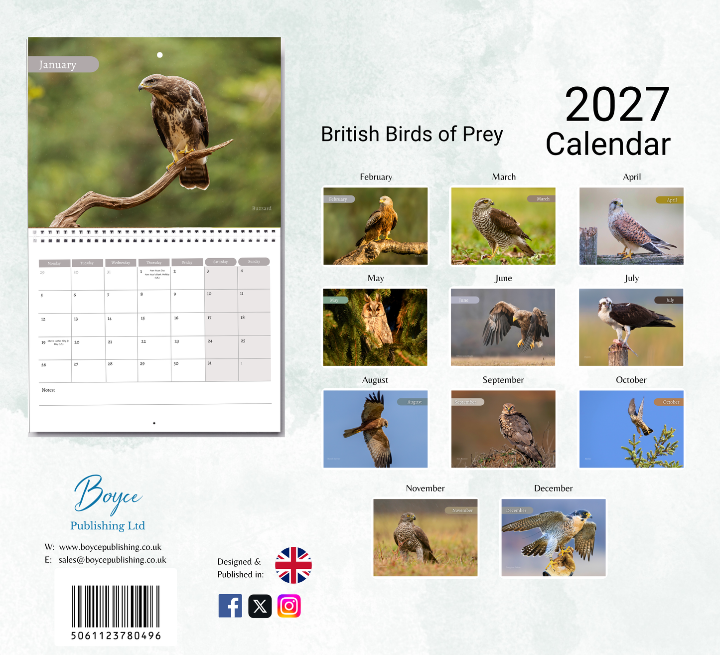 British Birds of Prey Calendar 2027