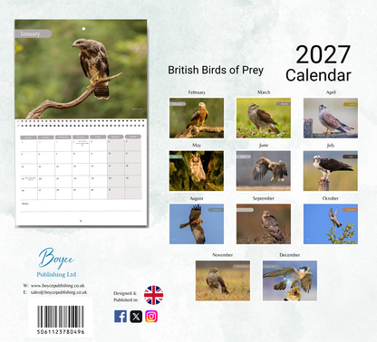 British Birds of Prey Calendar 2027