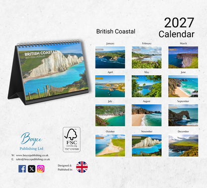 British Coastal Desk Calendar 2027-2028