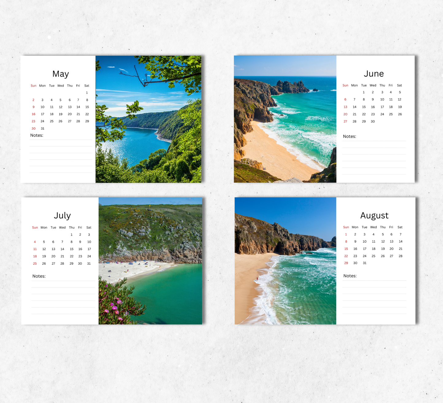 British Coastal Desk Calendar 2027-2028