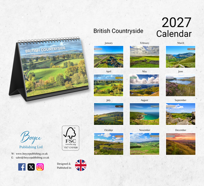 British Countryside Desk Calendar 2027-2028