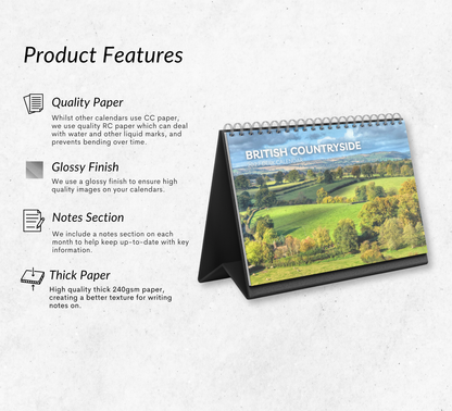 British Countryside Desk Calendar 2027-2028