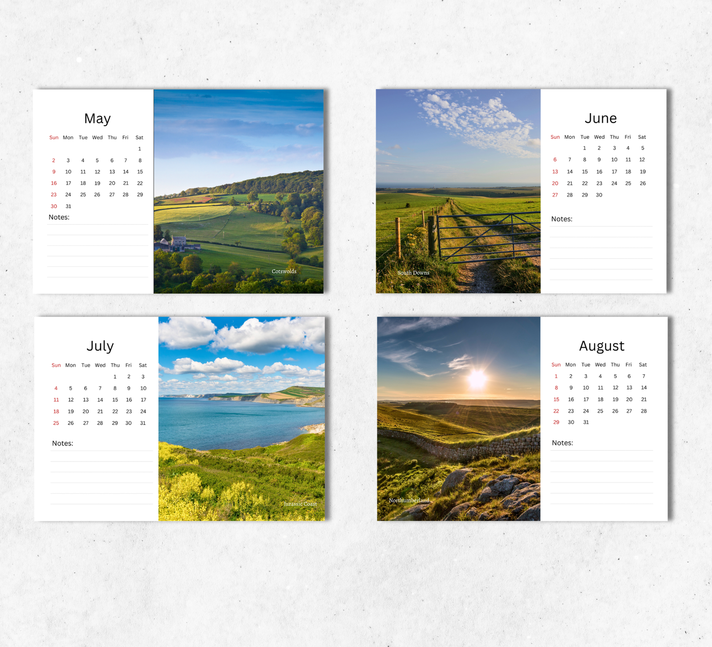 British Landscapes Desk Calendar 2027-2028