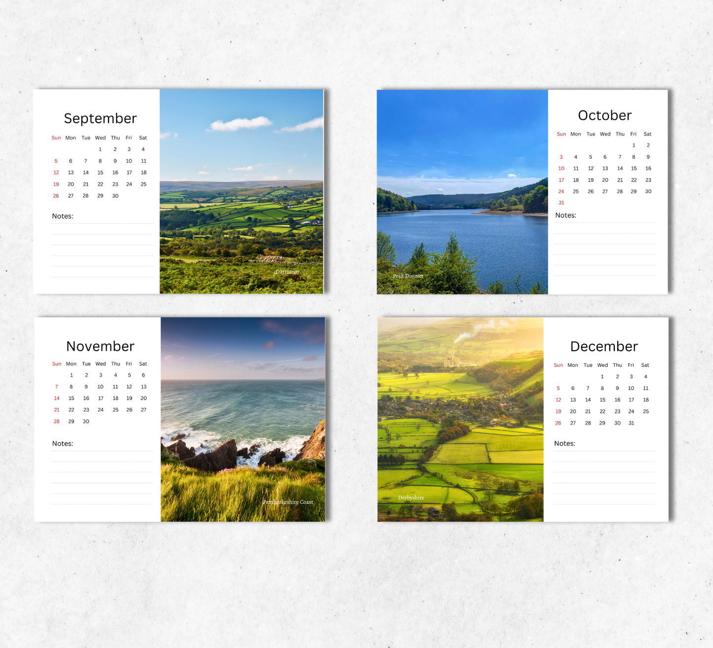 British Landscapes Desk Calendar 2027-2028