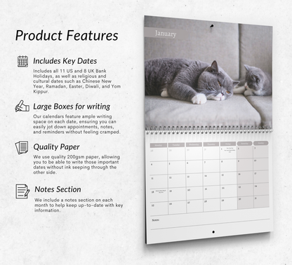 British Shorthair Cat Calendar 2027